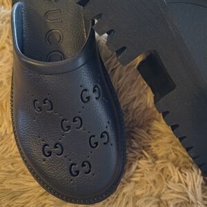 Gucci Black Rubber Slides